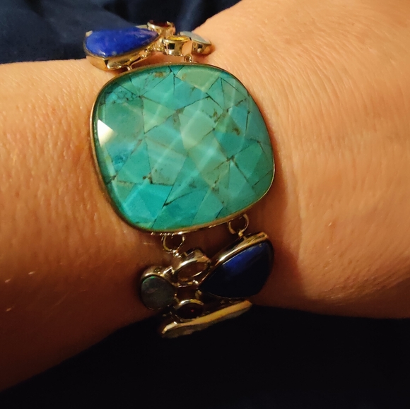 New Whitney Kelly Multi Gemstone Sterling Silver Bracelet